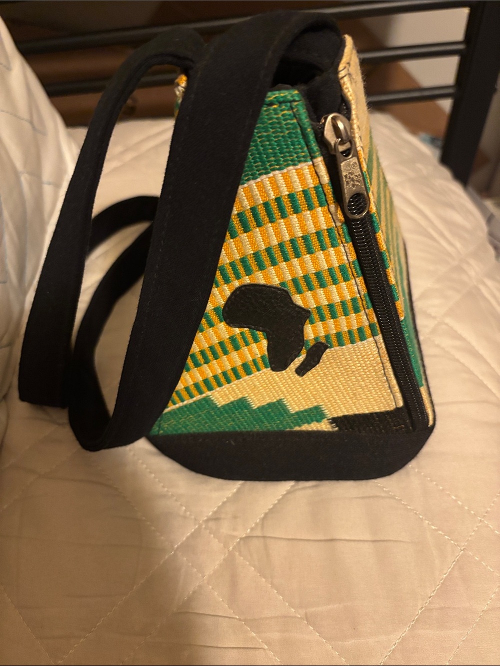 Handmade bag Ghana pyramid Kente hand bag